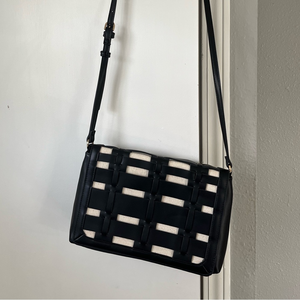 Black Woven Crossbody Bag